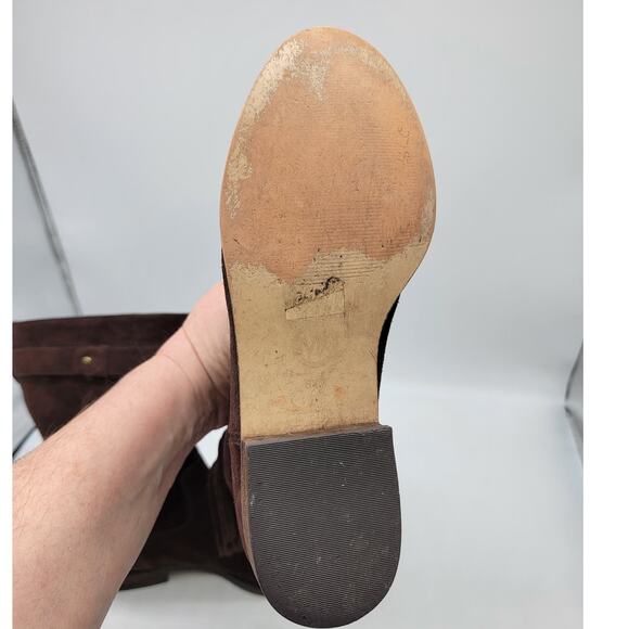 Michael Kors Women's Rhea Fringe Suede Boot Bootie Winter Boots Brown Size 6.5 - Picture 9 of 10